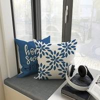 4 fundas de juguete de Lino Azul de 45x45 cm para decoración de dormitorio, Jardín, exterior, Sofá, Silla y Cama. - details 1