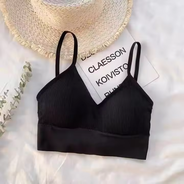 Top De Pecho Enredado Sin Costuras Para Mujer Estilo Explosivo Grande U De Espalda Deportivo Transpirable De Nylon - 1