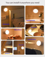 Lámpara Nocturna Recargable USB Con Sensor De Movimiento 360° PIR Luz LED Eficiente Para Dormitorio Armario Cerca De La Cama Escaleras Inteligente - details 5