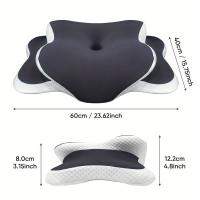 Almohada De Memoria Con Funda De Seda Hielo Para Cervical Ergonómica Suave Y De Baja Reacción Con Dos Alturas Regalo Familiar Para Dormitorio - details 1