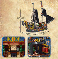 Bloques De Construcción Pirate Ship Modelo De Barco Sailing Bricks Serie De Tráfico Creativo Decoración De Escritorio Juguete Para Niños Y Adultos Regalos - details 2