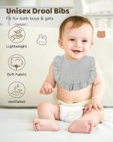 Lictin Baberos Bebe -Recien Nacido Bebé Niña Niño Baberos,Juego de 8 Baberos Bandana, 100% Algodón, Suaves Baberos de Bebé, Adecuados para la Dentición de Bebés de 0-24 Meses - details 4