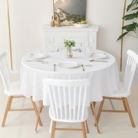 Mantel Redondo De Seda Blanca 1 Pieza Fundas Para Mesa Brillante Y Suave Para Bodas Fiestas Restaurante Banquete Decoraciones - details 3
