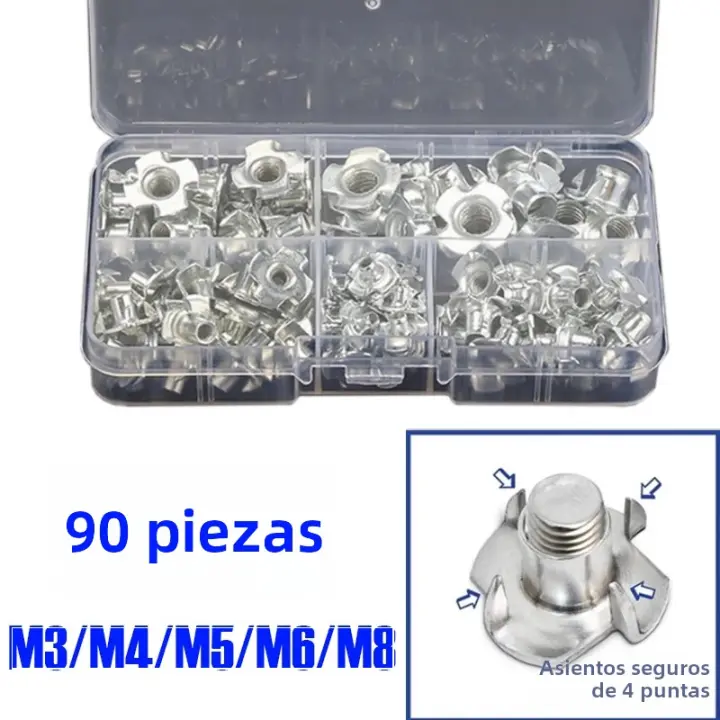 80PCS Insertos De Tornillo Ciego De Plata De Zinc M3 M4 M5 M6 M8 Para Madera Y Mobiliario Herramientas De Metalworking - 1
