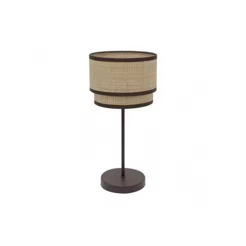 FABRILAMP Lámpara de Mesa Sobremesa Alto Roque 1xe27 Natural/marrón 60x30x30 Cm - Diseño Elegante - 1