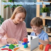 Bloques De Construcción De Madera Con Proyección 3D Para Niños Mejora El Pensamiento Espacial Tridimensional Juguete Educativo Para Bebés Y Niños De 3-6 Años - details 1