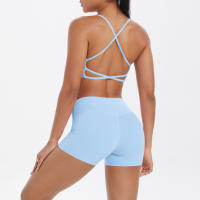 Conjunto De Yoga Para Mujer Con Top Deportivo Y Shorts Cortos Conjunto De Entrenamiento Con Bolsillos Transpirable Y Eco-amigable - details 21