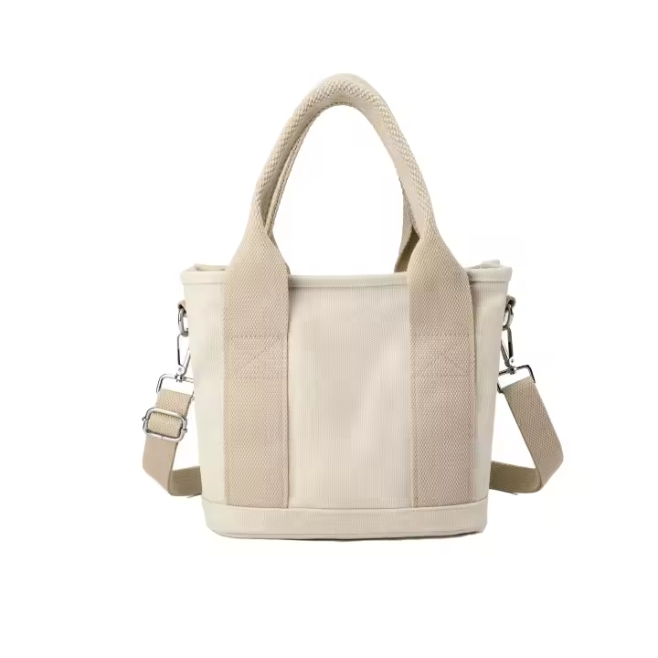 Bolsillos de lona para mujer, bolso de mujer, bolso de hombro informal de gran capacidad con correa ajustable, para compras, uso diario - 1