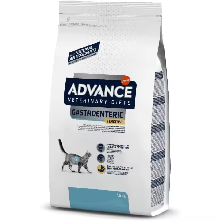 Advance Veterinary Diets Gastroenteric Sensitive, Pienso para Gatos con Trastornos gastrointestinales, 1,5kg - 1