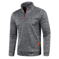 Sudadera De Punto De Polyester Para Hombre Con Cuello Alto Y Cremallera Media Casual Para El Día a Día Estación Primavera Otoño Sin Capucha - details 5