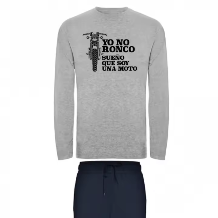 Pijama Hombre Invierno Antracita - Yo No Ronco Sueño que Soy una Moto - 1