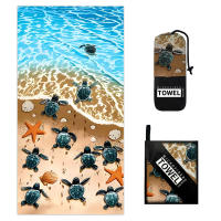 Toalla de playa absorbente de microfibra con estampado digital 3D de tortuga, gran oferta - details 9