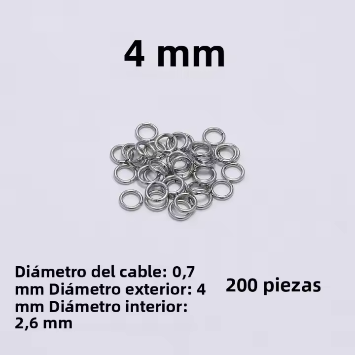 Anillos De Salto Abiertos De Acero Inoxidable 100-200pcs 3-15mm Para Fabricación De Joyas DIY Accesorios De Conexión - 1