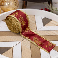 Cinta De Encaje Dorado Para Decoración De Hogar Cinta Vintage Delineada Con Dorado Para Manualidades DIY Decoraciones De Navidad Bodas Suministros De Cintas De Poliéster 2 Pulgadas - details 0