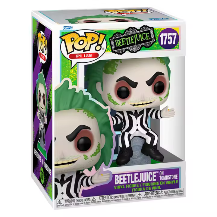 Figura Pop Beetlejuice - Beetlejuice On Tombstone-Figura de Vinilo Coleccionable - Idea de Regalo- Mercancia Oficial - Juguetes para Niños y Adultos - Movies Fans - Muñeco para Coleccionistas y Exposición - 1
