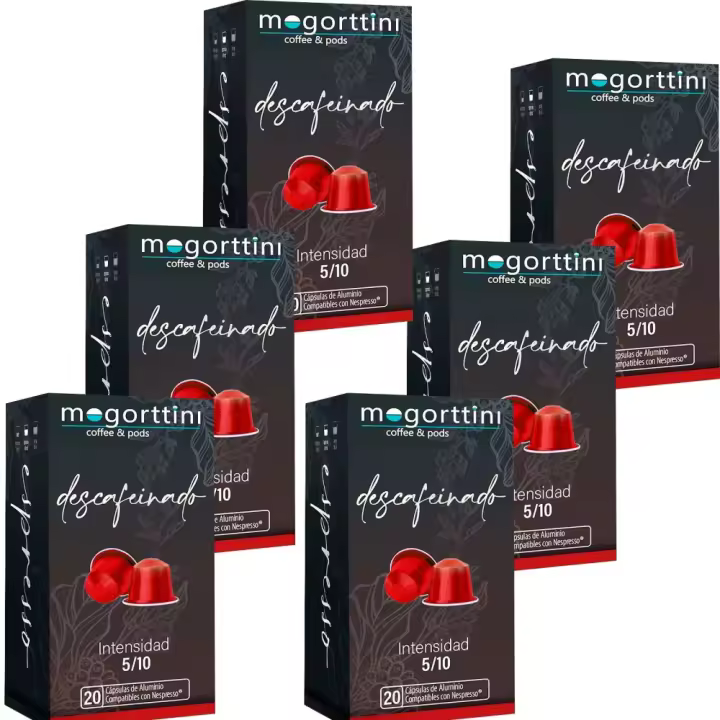 120 cápsulas Descafeinado Mogorttini 6 cajas Compatibles  Nespresso - 1