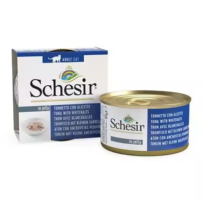 Schesir Atún y Anchovetas Pequeñas en Gelatina Latas para Gatos Adultos - 14 unidades x 85gr - 1
