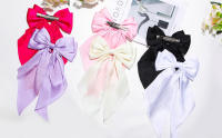 Diademas De Satén Sólido Para Niñas Colores Rosa/Negro/Blanco Accesorios De Cabello Para Mujer Diadema De Clip De Moda Para Primavera - details 3