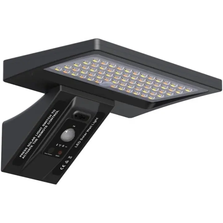 Jandei - Foco Solar Exterior 650 Lúmenes con Sensor Movimiento, 3 Tonos de Luz, Batería 3000mAh, Impermeable IP65, Panel Solar Monocristalino 2.5WP/6VDC, Control Remoto Inteligente - 1