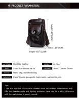 Bolsa De Cintura Para Teléfono WESTAL De Cuero Genuino Pequeña Bolsa De Pecho Deportiva Negra Para Hombres Estilo Casual - details 0
