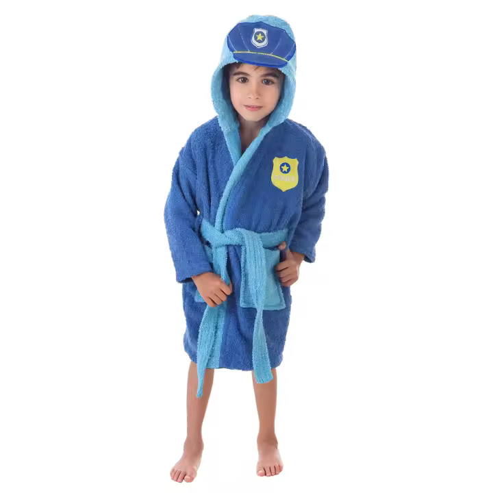 Albornoz infantil con capucha stilia kids mod. POLICE - 1