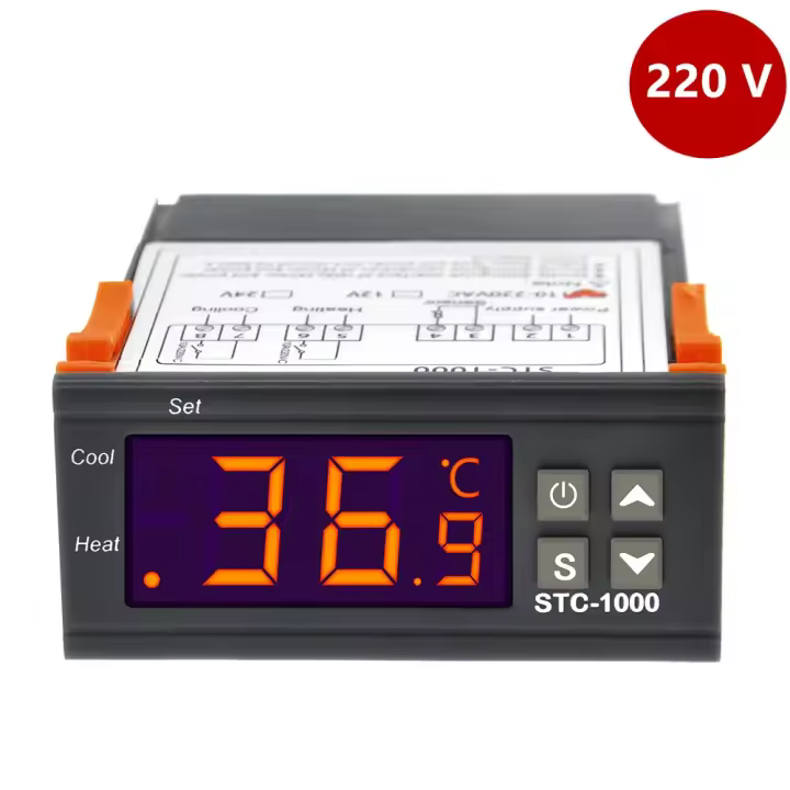 Controlador De Temperatura STC-1000 Termostato Termoregulador Para Incubadora Y Calefacción En Cerveza Compatible Con 12V 24V 220V - 1