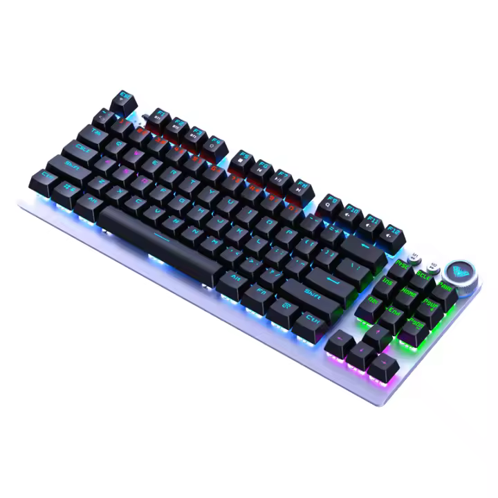 Teclado Mecánico De Juego AULA Sin Cables 87 Teclas Tres Modos 2.4G/Bluetooth/Wireless Con Iluminación Para Windows/Mac/IOS/Android - 1