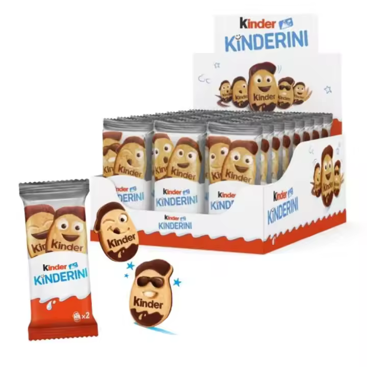 FERRERO Kinder Kinderini NACIONAL Deliciosas piezas de chocolate con relleno de leche, ideal para niños y amantes del chocolate caja 24U RICO RICO - 1