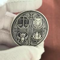 Moneda De Stoicismo Con Emblem De Las Cuatro Virtudes Cardinales Recordatorio Inspirador Para Enthusiasts De La Ética Cristiana Material Metálico Proveniente De Mainland China - details 2