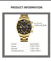 DEYROS Conjunto De 3 Relojes De Pulsera De Lujo Para Hombre Estilo Casual Y Deportivo Cuarzo Accesorio De Moda Y Negocios - details 2