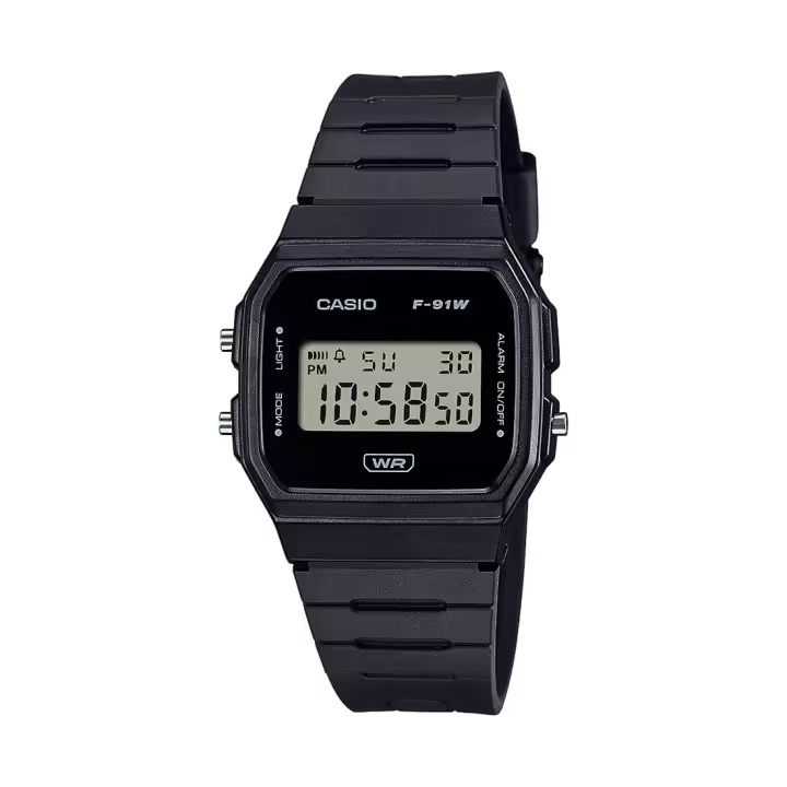 RELOJ CASIO F-91WB-1AEF UNISEX RETRO DIGITAL NEGRO MINIMALISTA - 1