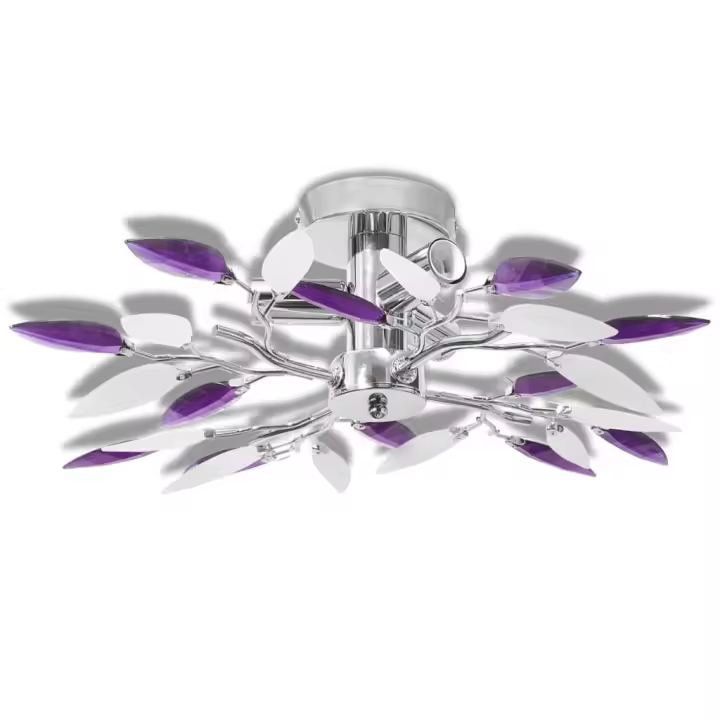 vidaXL Lámpara de Techo Original E14 con Forma de Hojas y Transparente Color Blanco,  Morado,  Verde y mas - 1
