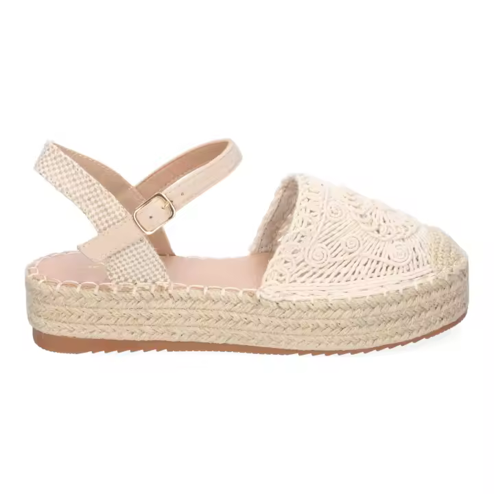 PuntoSalao Alpargatas de plataforma en yute y hebilla mujer color beige TF3307 - 1