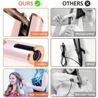 Rizador automático, peinado duradero, ondas grandes, 6 temperaturas y temporizador, portátil, no dañino, recargable por USB, cerámica, rizador, calentamiento rápido, cuidado del cabello con iones negativos, rizado rápido, rizador automático sin cable - details 5