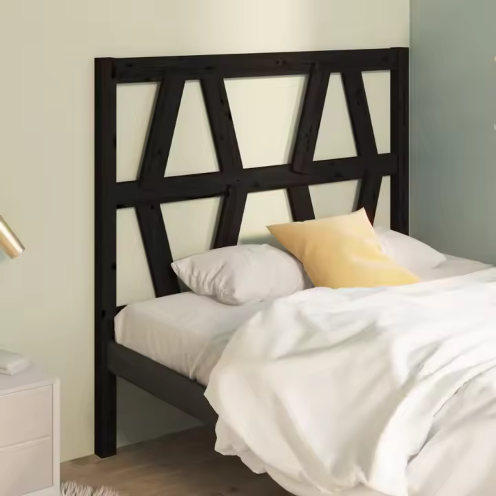 Cabecero de cama madera maciza de pino negro 96x4x100 cm - 1