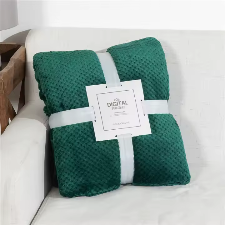 Manta De Felpa Coral Japonesa 300gsm Estilo Primavera Verano Suave Y Fluffy Falso Pelo De Mink Cubierta De Sofá Sólida Manta De Cama En Cuadros - 1