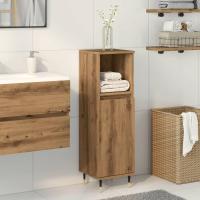 vidaXL Armario de baño madera de ingeniería 30x30x100 cm en color Roble artisan/Roble Sonoma/Madera antigua y más | almacenamiento funcional diseño moderno para baño dormitorio sala - details 0