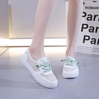 Zapatillas Planas Transpirables De Malla Para Mujer Primavera Verano Con Cordones Tenis Casuales Ligeros Huecos Blancas Zapatos Cómodos - details 5