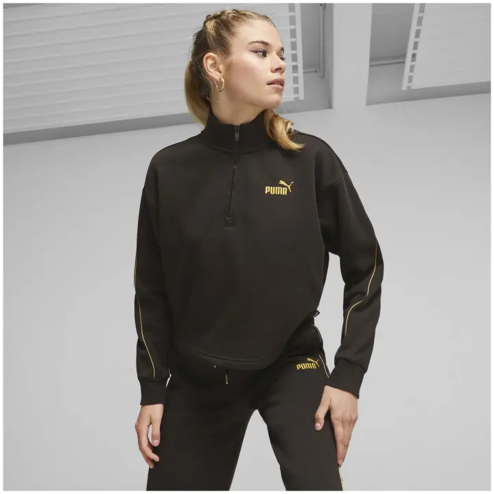 Sudadera con Capucha Puma Ess+ Minimal Gold para mujer en color negro - 1