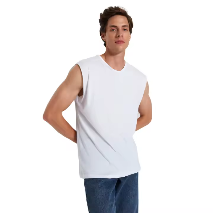 Trendyol Navy Blue Men's Regular Crew Neck Zero Sleeve Undershirt - 1