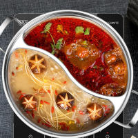 Olla con tapa de vidrio Almalux® con separación doble, acero inoxidable, Cocina dos platos diferentes al mismo tiempo – para cocina de inducción, gas, etc - details 1