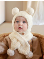 Set De Gorro Y Bufanda Para Bebé De Invierno Coral Fleece Cálido Para Niños Y Niñas Con Cuello Calentador Estilo Lindo Y Protección De Orejas - details 7