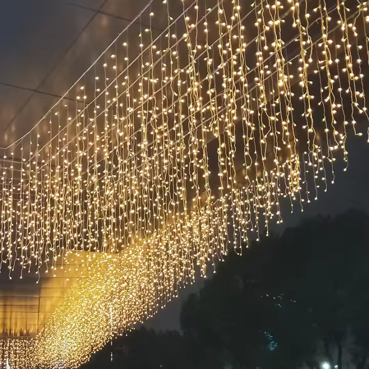 Luces De Cadena De Hielo LED 4x0.6M Con Enchufe EU Para Exterior Decoración De Navidad Jardín Fiesta Casamiento Calle Iluminación De Atracciones Turísticas - 1