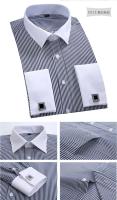 Camisa De Manga Larga Para Hombre Estilo Francés Multicolor Adecuada Para Todas Las Estaciones Cuello En V Prenda De Negocios Casual - details 5