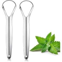 Raspador de lengua de acero inoxidable (2 piezas), raspador de lengua Ayurvédico raspador de lengua para mal aliento (capa única) - details 4