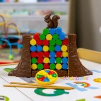 Juego De Equilibrio Squirrel Juguete Interactivo Familiar Tablero De Puzzle Juego De Pushing Piles Para Niños Edad Recomendada 7-12Años Y Adelante - details 0