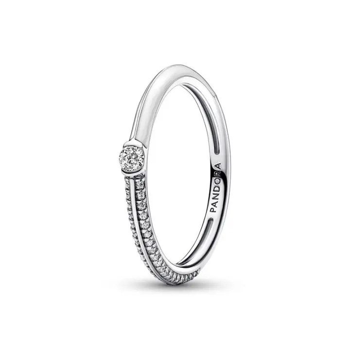 Anillo Dual Blanco y Pavé de Pandora ME 192528C02 - 1
