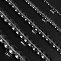 Hilo De 1 Pieza De Cuentas De Vidrio Transparente Blanco Para Fabricación De Joyas Pulseras Collares Encantos 4/6/8/10/12mm - details 0