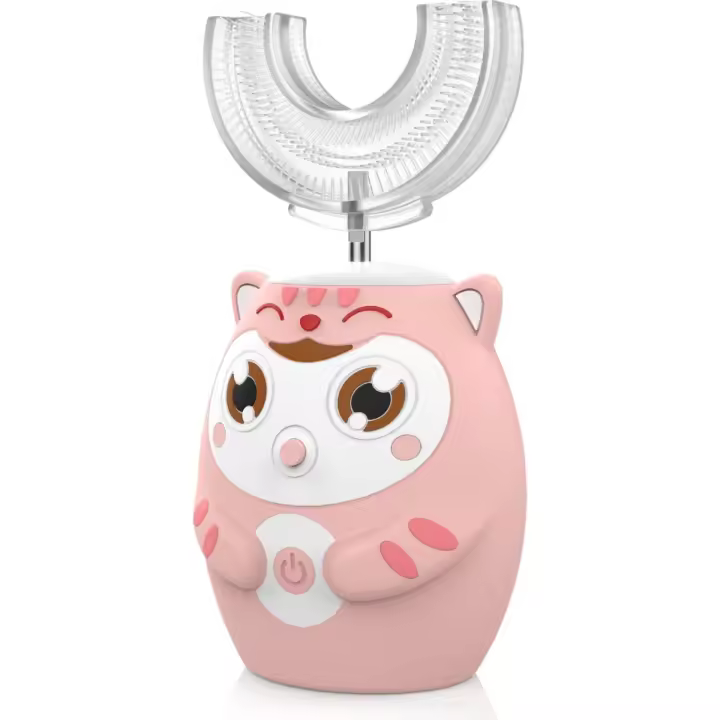 Cepillo de dientes eléctrico sónico - 360º grados - 6 modos de cepillado - Resistente al agua IPX7 - Rosa - Con temporizador - Para niños de 7 a 14 años - 1