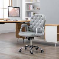 Vinsetto Silla de Oficina Silla de Escritorio Giratoria Tapizada en Terciopelo con Altura Ajustable Reposabrazos y Decoraciones de Diamantes Carga 120 kg para Estudio Dormitorio Gris - details 1